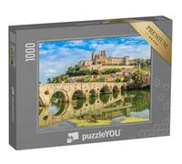puzzleYOU : Puzzle de 1000 pièces « Vue panoramique du Vieux Pont sur l'Orb avec la cathédrale Saint-Nazaire à Béziers »