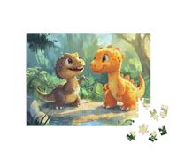 puzzleYOU : Puzzle de 200 pièces « Amis Dinosaures en quête d’Aventure dans la Jungle »