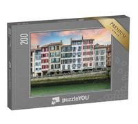puzzleYOU : Puzzle de 200 pièces « Bayonne au Pays Basque, façades typiques au Bord de la rivière Nive »