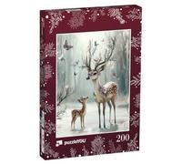 puzzleYOU : Puzzle de 200 pièces « Cerf Magique dans la forêt hivernale »
