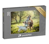 puzzleYOU : Puzzle de 200 pièces « Chèvre avec Un chevreau »