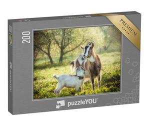 puzzleYOU : Puzzle de 200 pièces « Chèvre avec Un chevreau »