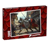 puzzleYOU : Puzzle de 200 pièces « Combat à l’épée des héros Chevaliers »