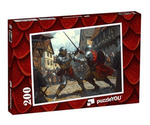 puzzleYOU : Puzzle de 200 pièces « Combat à l’épée des héros Chevaliers »