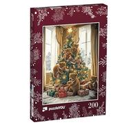 puzzleYOU : Puzzle de 200 pièces « des Enfants Ours Jouent dans Le Sapin de Noël »