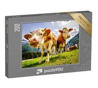 puzzleYOU : Puzzle de 200 pièces « des Vaches curieuses sur l'alpage d'Eng en Autriche »