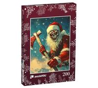 puzzleYOU : Puzzle de 200 pièces « Douce Nuit, Nuit sanglante - Père Noël à la Hache »
