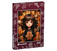 puzzleYOU : Puzzle de 200 pièces « Fillette au Milieu de Nombreux Cadeaux de Noël »