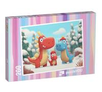 puzzleYOU : Puzzle de 200 pièces « La Famille des Dinosaures et Les premières neiges »