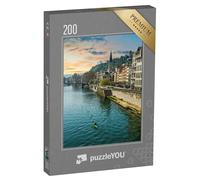 puzzleYOU : Puzzle de 200 pièces « La Vieille Ville de Lyon sur Le Rhône par Une Belle journée de Printemps »