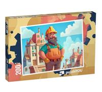 puzzleYOU : Puzzle de 200 pièces « Le Bon Ouvrier du bâtiment crée de Grandes Choses »