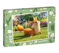 puzzleYOU : Puzzle de 200 pièces « Le drôle de Corgi Jouant dans Le Jardin d’été »