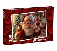 puzzleYOU : Puzzle de 200 pièces « Le Père Noël et Ses Rennes en Mission secrète »