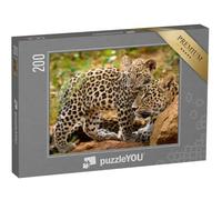 puzzleYOU : Puzzle de 200 pièces « Maman léopard et Son Petit »