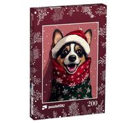 puzzleYOU : Puzzle de 200 pièces « Noël avec Corgi Polly »