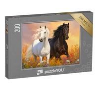 puzzleYOU : Puzzle de 200 pièces « Noir & Blanc : l’Amour des Chevaux »