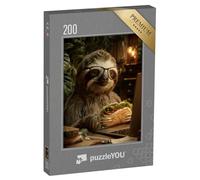 puzzleYOU : Puzzle de 200 pièces « Paresseux au dîner »