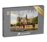 puzzleYOU : Puzzle de 200 pièces « Paris, Notre-Dame avec Bateau sur la Seine, France »