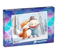 puzzleYOU : Puzzle de 200 pièces « Patin à Glace avec Renard et Ours »