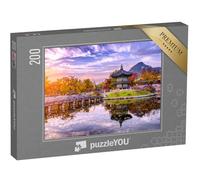 puzzleYOU : Puzzle de 200 pièces « Pavillon de l'eau au Palais de Gyeongbokgung, Séoul, Corée du Sud »