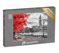 puzzleYOU : Puzzle de 200 pièces « Peinture à l'huile sur Toile : Rue de Londres avec Big Ben »