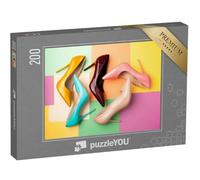 puzzleYOU : Puzzle de 200 pièces « Quatre Escarpins pour Femmes de Couleur Claire »