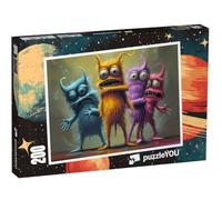 puzzleYOU : Puzzle de 200 pièces « Quatre Monstres hirsutes sont à la Recherche d’Un Combat »