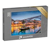 puzzleYOU : Puzzle de 200 pièces « Silhouette de la Vieille Ville de Porto sur Le fleuve Douro, Portugal »