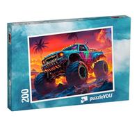 puzzleYOU : Puzzle de 200 pièces « Spectacle de Cascades d’Incendie de Camion Monstre »