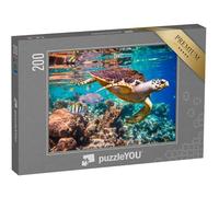 puzzleYOU : Puzzle de 200 pièces « Tortue imbriquée dans Le récif corallien »