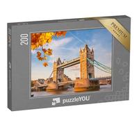 puzzleYOU : Puzzle de 200 pièces « Tower Bridge avec Feuilles d'automne, Londres »