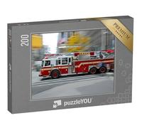 puzzleYOU : Puzzle de 200 pièces « Un Camion de Pompiers sur Le Chemin Le Plus Rapide vers Le Lieu d'intervention »