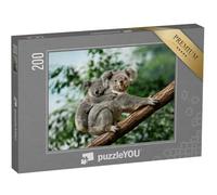puzzleYOU : Puzzle de 200 pièces « Un Jeune Koala se blottit Contre Le Dos de sa mère »