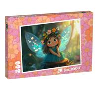 puzzleYOU : Puzzle de 200 pièces « Une fée de Conte de fées avec Une Couronne de Fleurs »