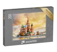 puzzleYOU : Puzzle de 200 pièces « Vue de la cathédrale Saint-Basile sur la Place Rouge, Moscou, Russie »