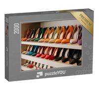 puzzleYOU : Puzzle de 2000 pièces « Armoire à Chaussures avec de Nombreux Talons Hauts colorés »