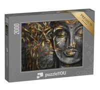 puzzleYOU : Puzzle de 2000 pièces « Art numérique Collage combiné avec Aquarelle : Bodhisattva Buddha »