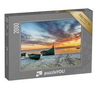puzzleYOU : Puzzle de 2000 pièces « Bateau de pêche ancré sur Une Plage de Sable de la mer Baltique »