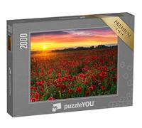 puzzleYOU : Puzzle de 2000 pièces « Beau Champ de Coquelicots au Lever du Soleil »