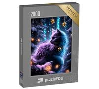 puzzleYOU : Puzzle de 2000 pièces « Chat de Noël Magique dans la forêt d’Hiver »