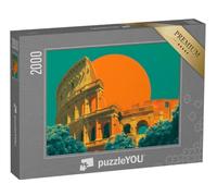 puzzleYOU : Puzzle de 2000 pièces « Colisée à Rome Devant Le Soleil du Soir »