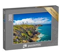 puzzleYOU : Puzzle de 2000 pièces « Côte avec Phare : péninsule du Cap Fréhel en Bretagne, France »