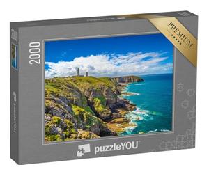 puzzleYOU : Puzzle de 2000 pièces « Côte avec Phare : péninsule du Cap Fréhel en Bretagne, France »
