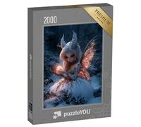 puzzleYOU : Puzzle de 2000 pièces « Elfe de Noël Magique avec des Ailes et des Cornes dans la forêt d’Hiver »