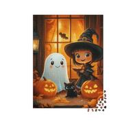 puzzleYOU : Puzzle de 2000 pièces « Fantôme et sorcière à Halloween »