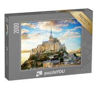 puzzleYOU : Puzzle de 2000 pièces « Gros Plan sur Le Mont Saint Michel au Coucher du Soleil, France »