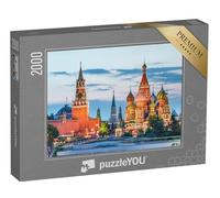 puzzleYOU : Puzzle de 2000 pièces « Le Kremlin et la cathédrale Saint-Basile sur la Place Rouge, Moscou, Russie »