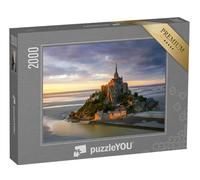 puzzleYOU : Puzzle de 2000 pièces « Le Mont Saint-Michel au Coucher du Soleil, Normandie, Nord de la France »