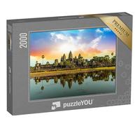 puzzleYOU : Puzzle de 2000 pièces « Lever de Soleil coloré à Angkor VAT, Cambodge »