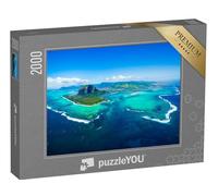 puzzleYOU : Puzzle de 2000 pièces « L'île Maurice avec Le Mont Le Morne Brabant et la Cascade sous-Marine »